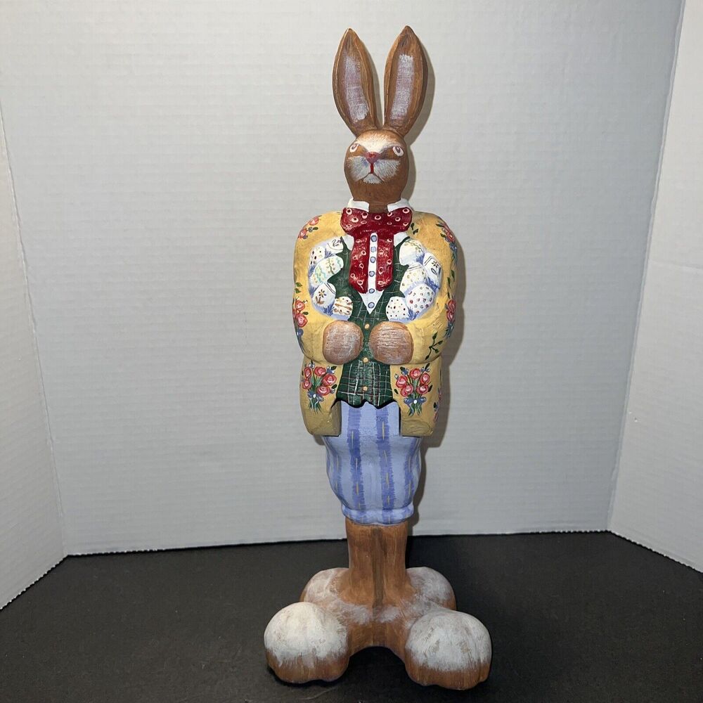 Dept 56 Tall Easter Bunny Rabbit W/Big Feet Hinged & Tilts 15 3/4" Tall Heavy!